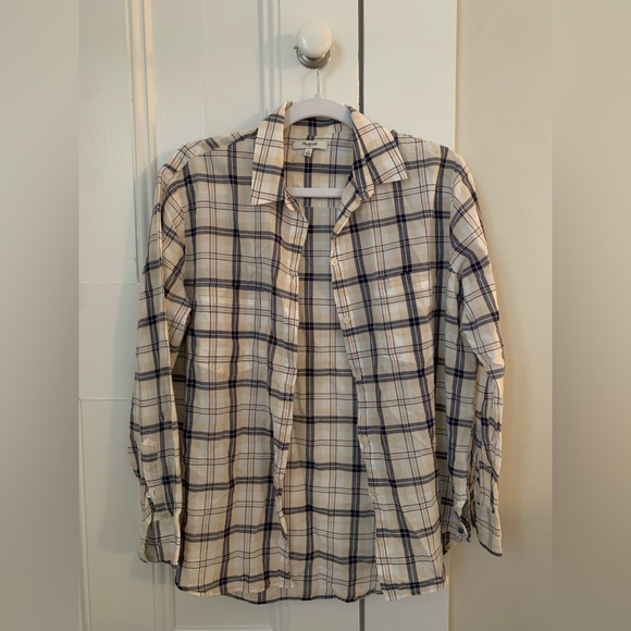 Madewell 100% Cotton Lightweight Plaid Button Up - Picture 1 of 3